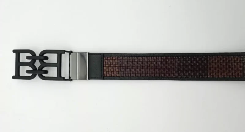 Bally Men B Chain Leather Reversible Belt Brown/Black - Image 5