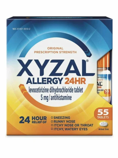Xyzal 24 Hour Allergy Relief Tablets 55ct 5 mg Antihistamine