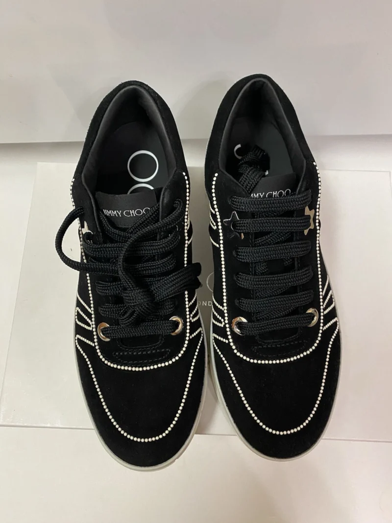 Jimmy Choo Hawaii Suede sneaker Black/pearl - Image 6