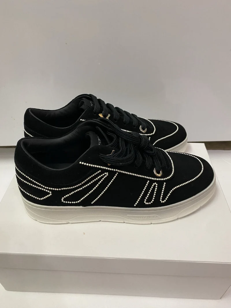 Jimmy Choo Hawaii Suede sneaker Black/pearl - Image 5