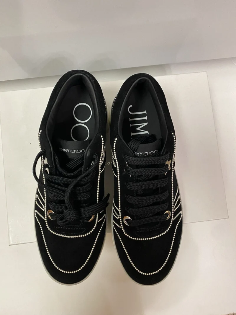 Jimmy Choo Hawaii Suede sneaker Black/pearl - Image 2