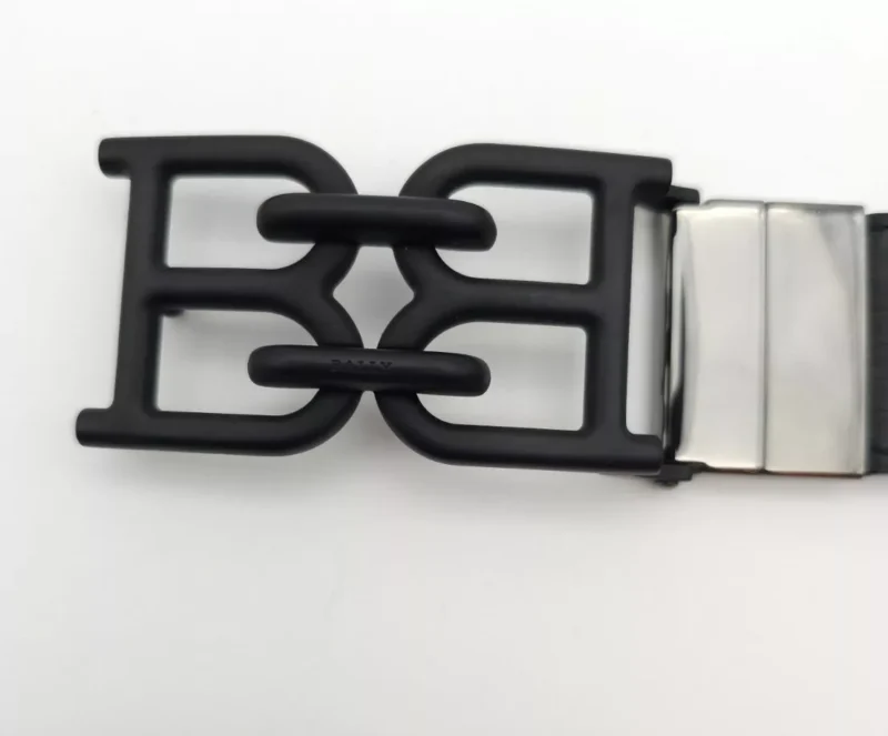 Bally Men B Chain Leather Reversible Belt Brown/Black