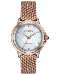 Citizen Eco-Drive White Mother of Pearl Women's Watch - EM0796-75D
