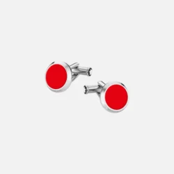 RED cufflinks steel resin