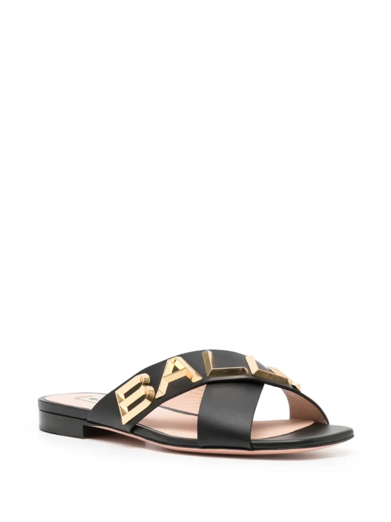 logo-plaque crossover sandals - Image 4