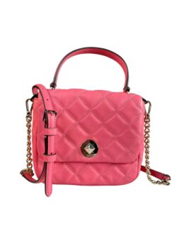 New Kate Spade NATALIA Small Flap Blush Quilted Leather Crossbody Bag