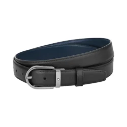 Montblanc Horseshoe Buckle Reversible Black/Blue Leather Belt